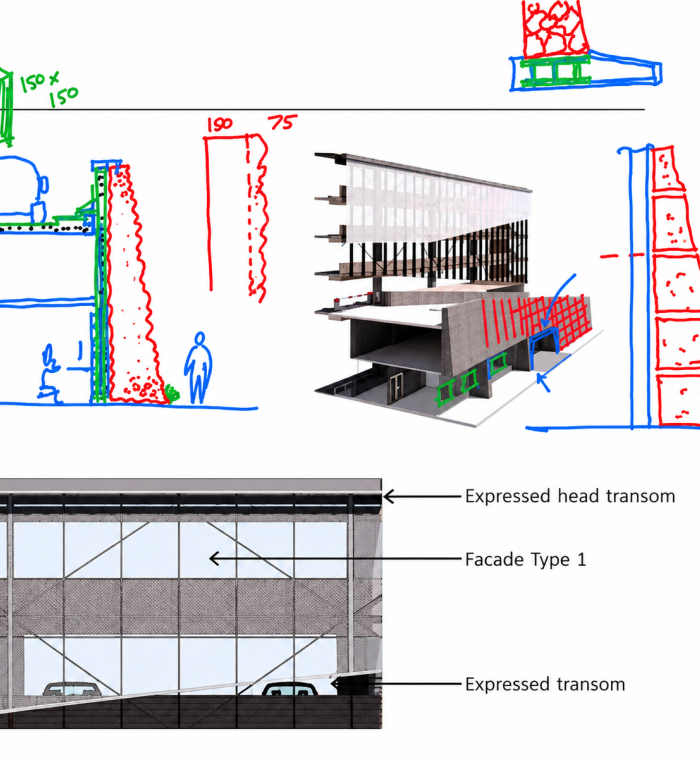 Architectural Section and Facade Study
